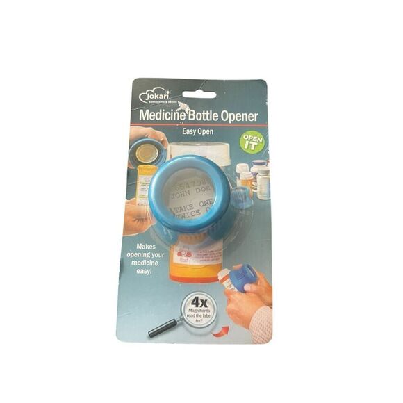 New Jokari Easy Open Medicine Bottle Cap Opener 4X Magnifier Cap Gripper Remover - Picture 1 of 6